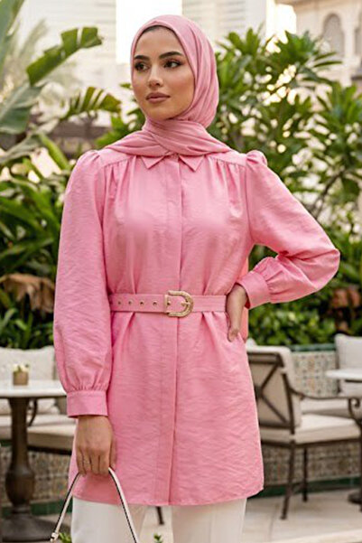 N.S NEVA STYLE Buckled Belt Pack Pink Hijab Tunic 5255P