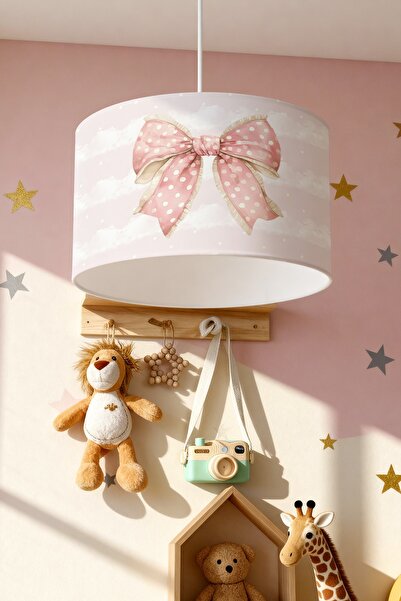 EVPANYA Pastel Puantiyeli Fiyonk Desenli Çocuk Odası Avize