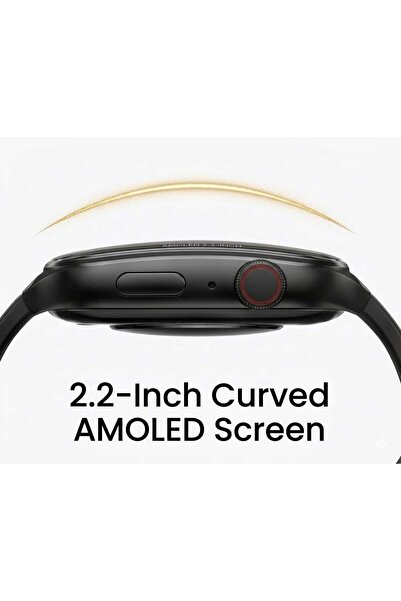 SMART BARRY Smartbarry A63 Smartwatch - 2.2-Inch HD Curved AMOLED Screen - Fitness Tracker - Black