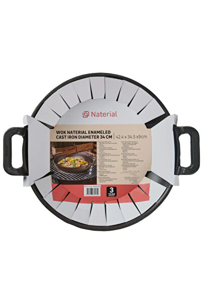 Naterial Tigaie wok, Naterial, pentru gratar, fonta, Ø 34 cm