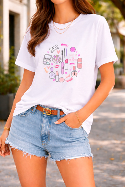 YUNAYT ΓΥΝΑΙΚΕΙΑ ΛΕΠΤΟΜΕΡΗ ΕΚΤΥΠΩΣΗ ΜΕΓΕΘΟΣ ΦΑΡΔΙ ΚΟΜΜΕΝΟ T-SHIRT ΠΟΔΗΛΑΤΟ