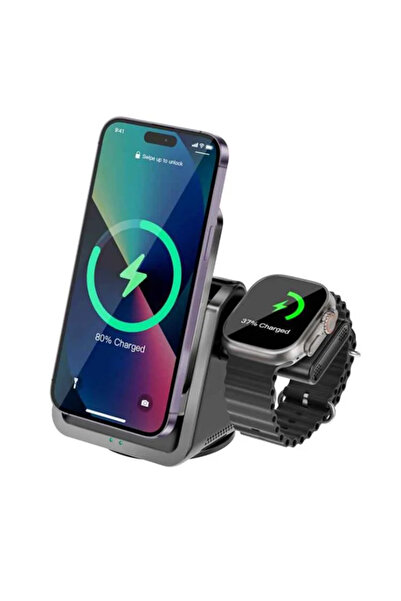 WIWU شاحن لاسلكي WI-018 من كولباد 3 في 1، محطة شحن بقوة 15 واط للهاتف وسماعات...