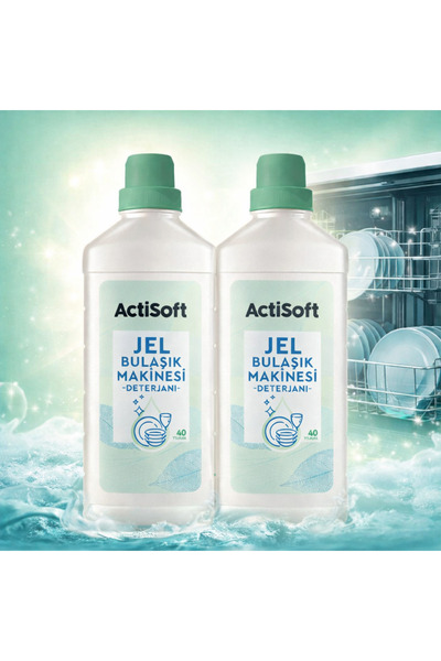 actisoft Jel Bulaşık Makinesi Deterjanı 1000 ml x 2 Adet
