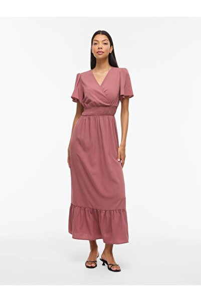 VILA Maxi šaty VIMATHILDE s krátkym rukávom