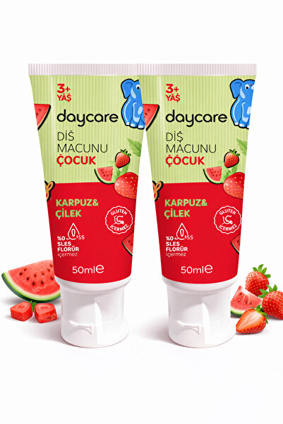 Daycare Çocuk Diş Macunu Karpuz & Çilek 50 ml x 2 Adet (3+ Yaş)