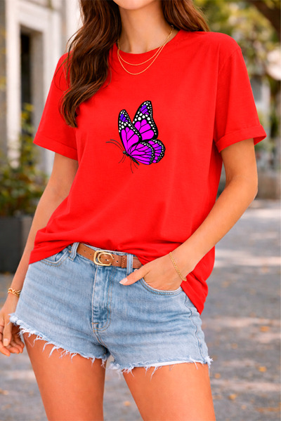 YUNAYT ΓΥΝΑΙΚΕΙΑ ΛΕΠΤΟΜΕΡΗ ΕΚΤΥΠΩΣΗ ΜΕΓΕΘΟΣ ΦΑΡΔΙ ΚΟΜΜΕΝΟ T-SHIRT ΠΟΔΗΛΑΤΟ