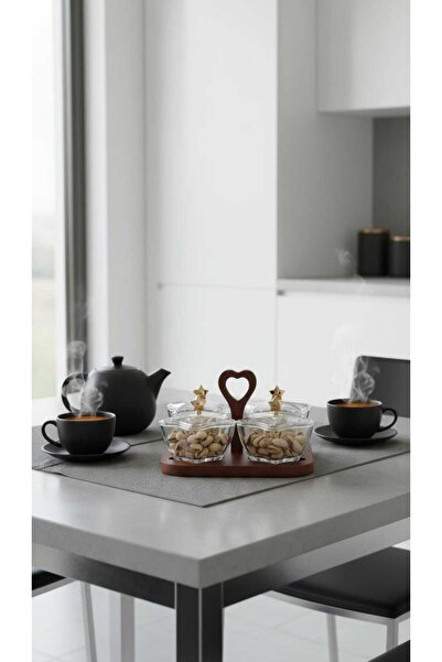 Generic طقم أطباق حلويات ومكسرات بغطاء – لمسة راقية لضيافة متكاملة