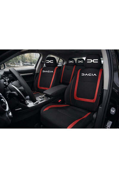 Autohelix MSA Set huse universale pentru scaune compatibile cu noua Dacia – Negru/Roșu