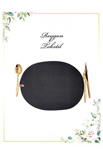 REYGON TEKSTİL %100 DOĞAL JÜT İP EL YAPIMI OVAL SUPLA (HASIR AMERİKAN SERVİS)