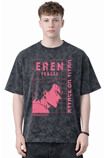 SEVBANO Design Eren Yeager Attack on Titan Anime Printed Unisex Oversized Vin...