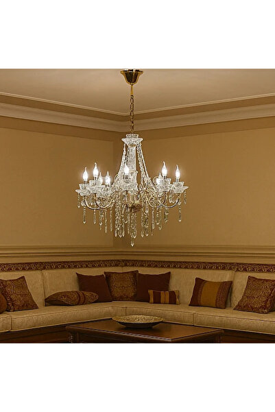 qwell Modern chandelier, gold and silver candlestick, E14*8