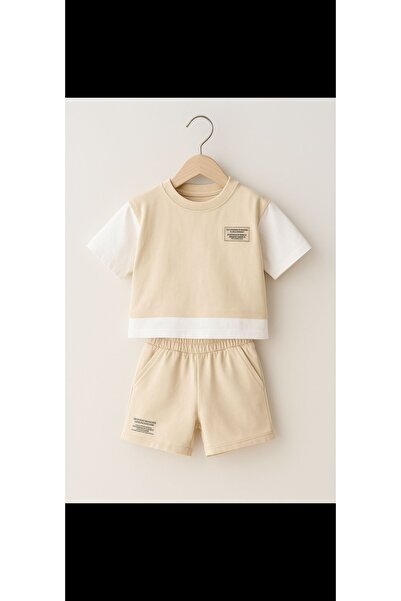 Sitilce Special Design Inner and Outer O Oversized Children's Shorts Set