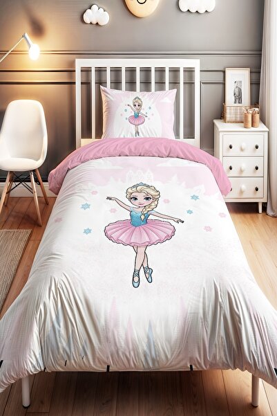 EVPANYA مجموعة أغطية سرير الأطفال من باليه أميرة الثلج منقوش مفرد