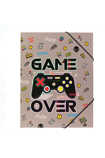 By TGA Cardboard folder with elastic Game Over 24x32 cm Grey