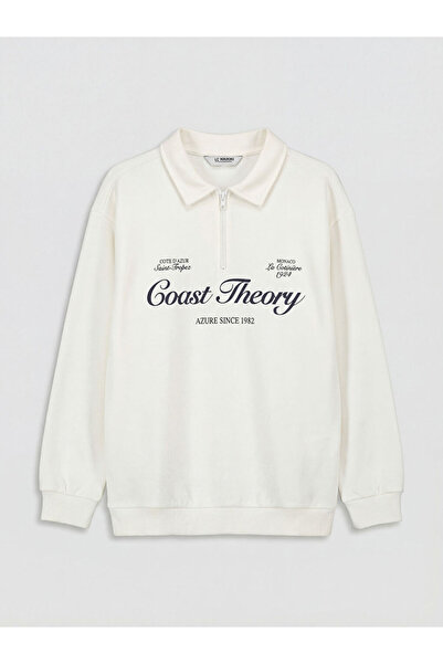 LC Waikiki Sweatshirt pentru băieți cu imprimeu Devran Roba Collar, Colecția ...