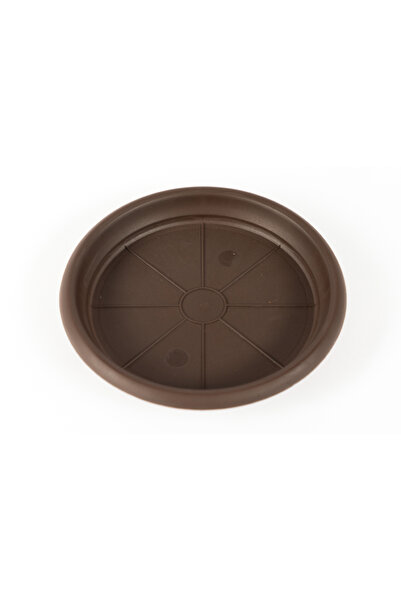 OEM Dalia flower pot plate, plastic, Ø 14 cm, brown