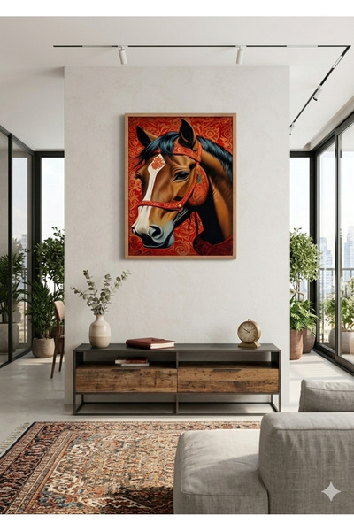 nuvim At Figürü Ahşap Tablo – 3 mm Ahşap UV Baskı Dekoratif Duvar Tablosu