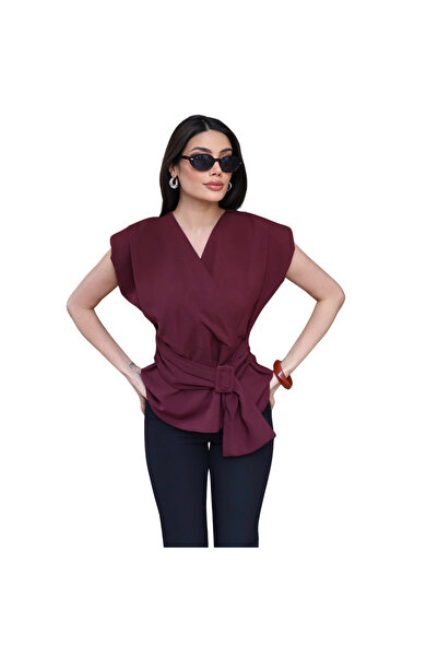 KECHİ WOMAN Linda Fabric Double-Breasted Collared Blouse