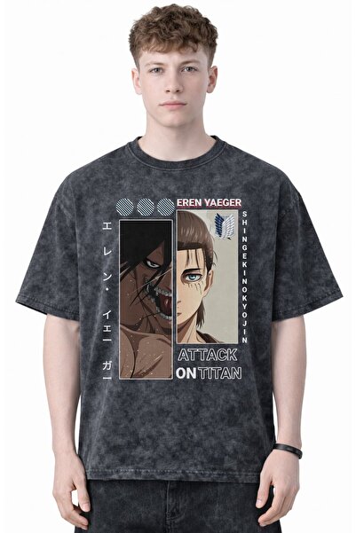 SEVBANO Σχεδιασμός Eren Yeager Attack On Titan Anime με στάμπα Unisex Oversiz...
