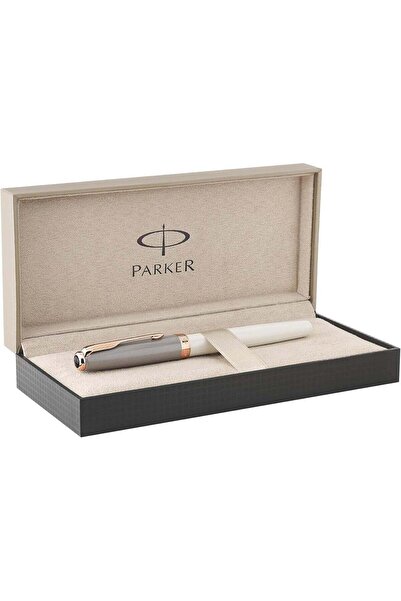 Parker Sonet Executive Pearl and Gray Fountain Pen with Pink Gold Edges