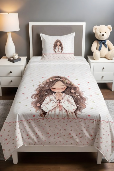 EVPANYA Masum Melek Patterned Single Baby Kids Piqué Set