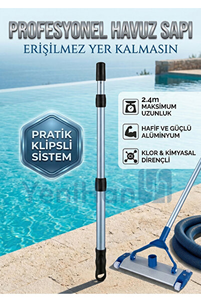 Ekonef Profesyonel Havuz Teleskopik Sapı - Havuz Süpürgesi ve Kepçe Uyumlu - ...