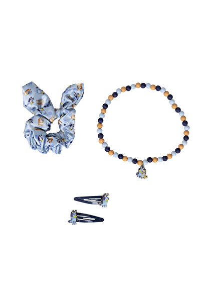 bluey Set de accesorii de păr albastre și colier