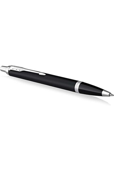 Parker قلم حبر جاف IM | أسود مطفي مع لمسات من الكروم | سن متوسط ​​مع حبر أزرق...