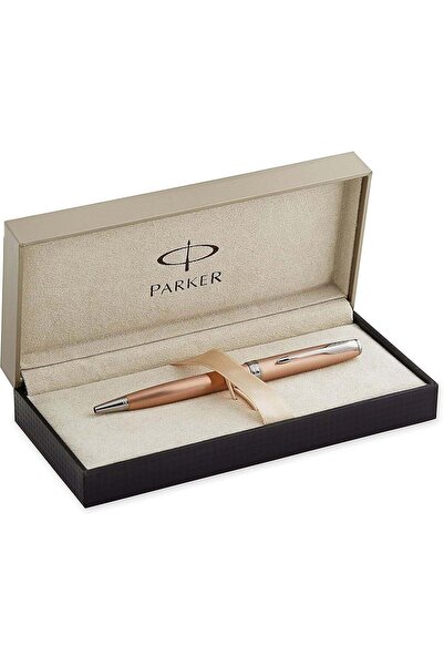 Parker قلم حبر جاف سونيت باللون الذهبي الوردي مع حواف من الكروم