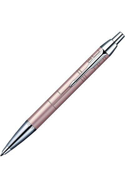 Parker قلم حبر جاف فاخر من آي إم، لون وردي معدني مع حواف من الكروم - معبأ في ...