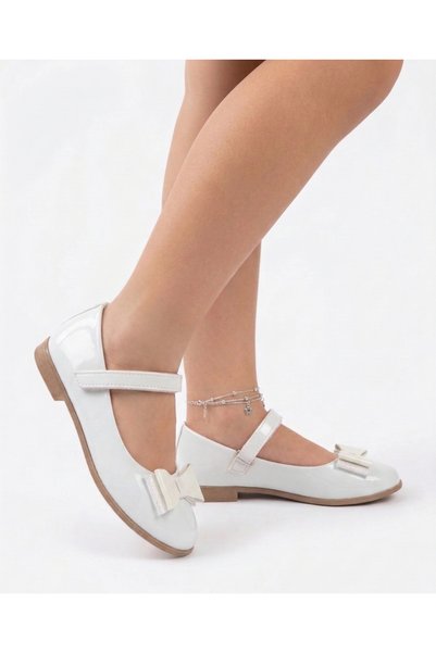 BDKButik Stylish and Comfortable Girls' Patent Leather Bowknot Shoes Ballet Flats