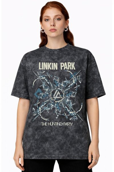 SEVBANO تي شيرت لينكين بارك روك ميتال ميوزيك جروب مطبوع للجنسين كبير الحجم وق...
