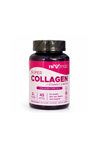 Fm Styles FMstyles Super Collagen Peptides Tablets with Vitamin C & Biotin, 9...