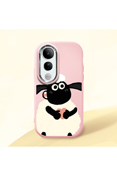 ucuc حافظة سيليكون وردية اللون متوافقة مع Vivo V50 Lite 4G/5G مع حماية للكامي...