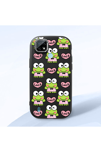 ucuc حافظة سيليكون سوداء متوافقة مع Realme C21 مع ماصّ للصدمات كاميرات لحماية...