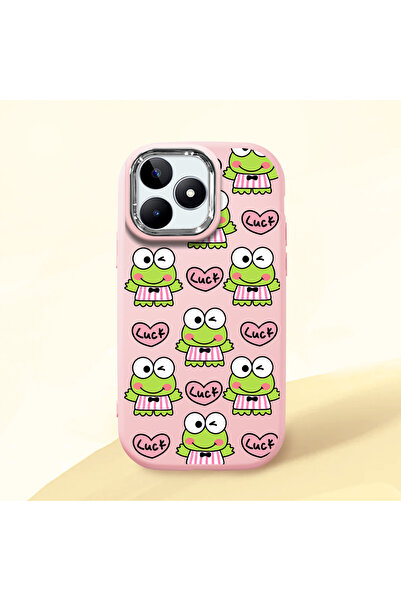 ucuc حافظة سيليكون وردية اللون متوافقة مع كاميرا ماصّ للصدمات من Realme C51/C...