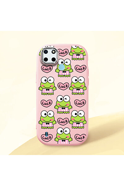 ucuc حافظة سيليكون وردية اللون متوافقة مع Realme C21Y/C25Y تحتوي على ماصّ للص...