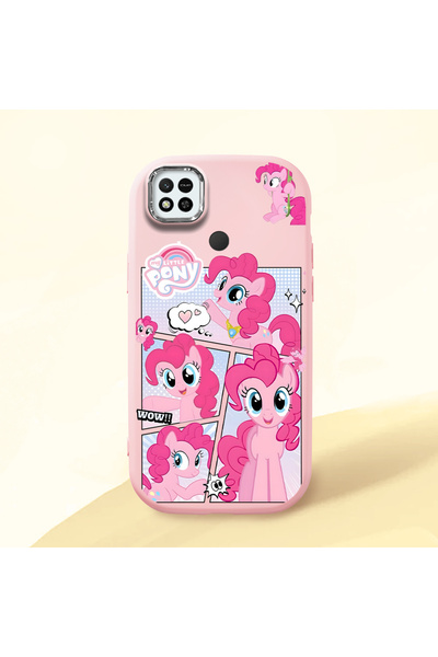 ucuc Redmi 9C/10A Uyumlu Darbe Emici Kamera Korumalı pembe Silikon Kılıf Pony...