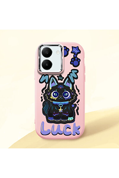 ucuc حافظة سيليكون وردية متوافقة مع Vivo Y77T/Y78M مزودة بـ ماصّ للصدمات كامي...