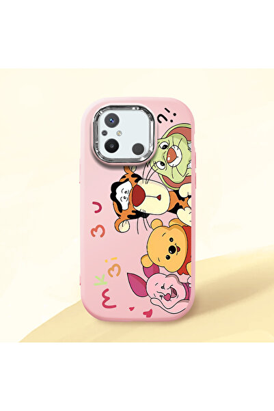 ucuc Redmi 12C Uyumlu Darbe Emici Kamera Korumalı pembe Silikon Kılıf Cartoon...