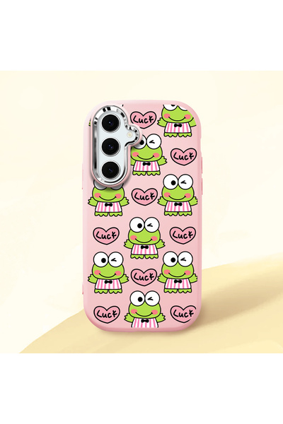 ucuc حافظة سيليكون وردية اللون متوافقة مع هاتف سامسونج جالاكسي S24 FE مع حماي...