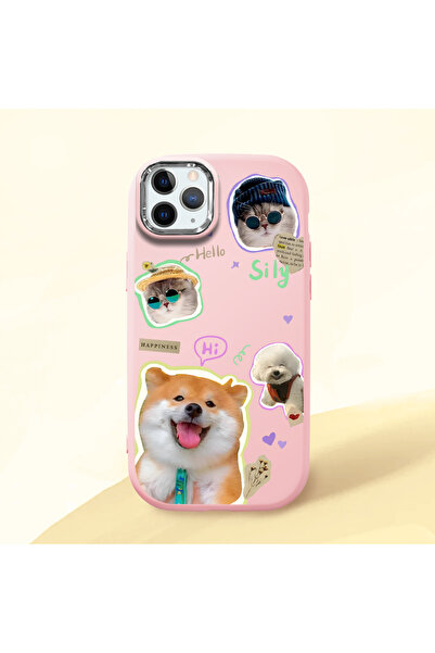 ucuc حافظة سيليكون وردية متوافقة مع هاتف iPhone 11 Pro Max مزودة بـ ماصّ للصد...