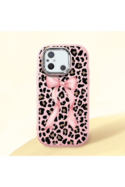 ucuc Redmi 12C Uyumlu Darbe Emici Kamera Korumalı pembe Silikon Kılıf Leopar ...