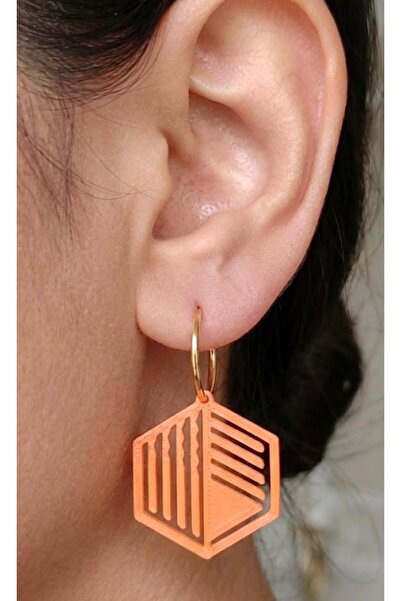 Onflow Lunara Orange Modern Stylish Decorative Design Women's Earrings
