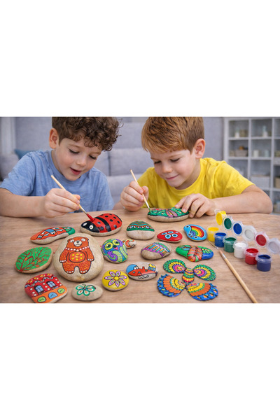 Toys طقم رسم وتلوين الأحجار للأطفال – Stone Painting Kit لتنمية الإبداع