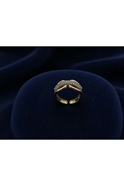 ahsenaksesuar2025 Gold Color Zircon Stone Infinity Figured Adjustable Steel R...