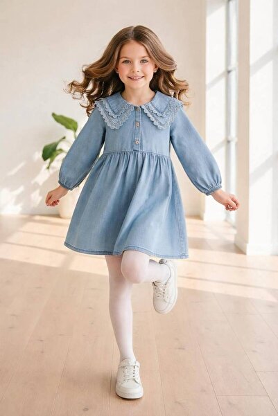 Alvadonna DEVOJČIČKA KECAKOVENA HALJINA SA DVOJNIM KOLARMOM