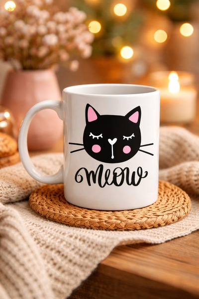 CT STONES Cana drăguță din porțelan pisică cu model Model 63 – Design adorabi...