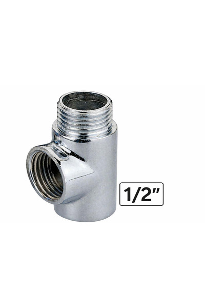 akatsuki 1/2” Pirinç Dişli Krom T Bağlantı (4 cm)