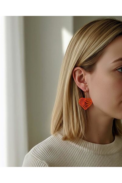 Onflow Vi̇a Orange Modern Stylish Decorative Design Women's Earrings